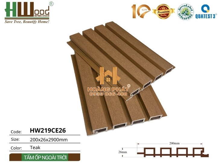 Tấm Ốp Tường Ngoài Trời Hwood HW219CE26 – tổng hợp mẫu