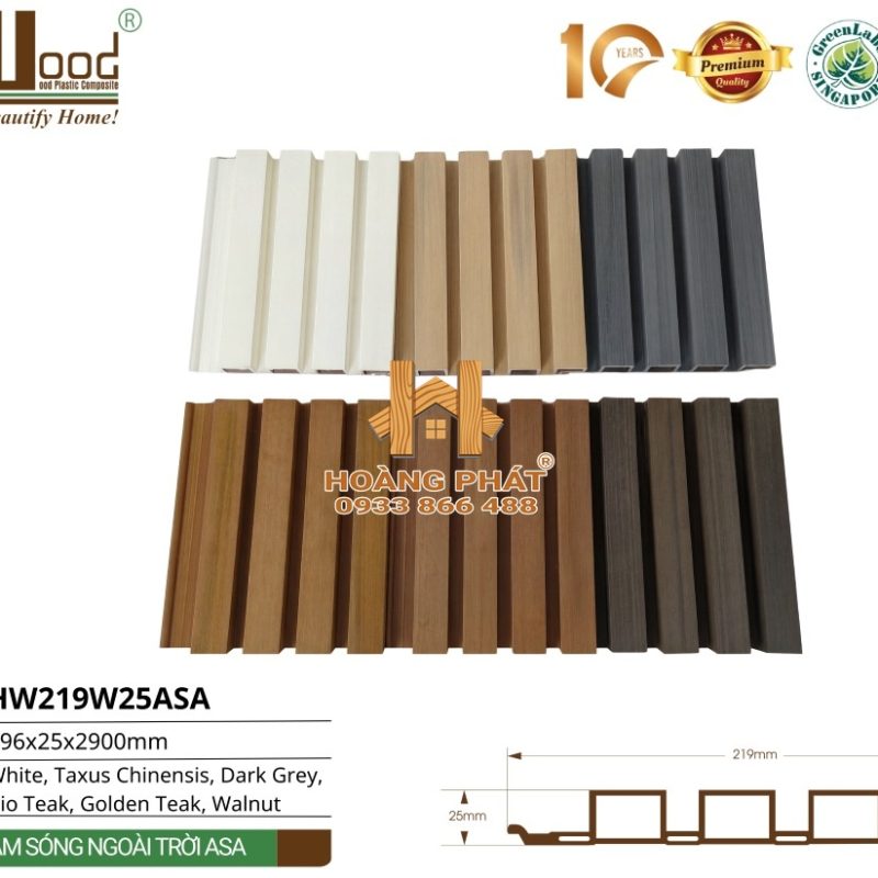 Tấm Ốp Tường Ngoài Trời ASA Hwood HW219W25ASA – tổng hợp mẫu