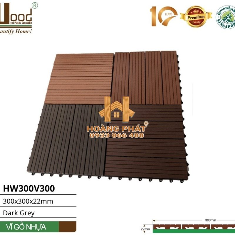 Vỉ Sàn Gỗ Nhựa Ngoài Trời Hwood HW300V300 – tổng hợp mẫu