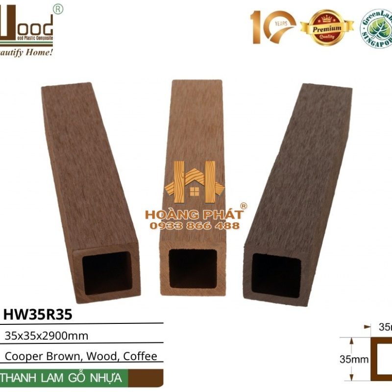 Thanh Lam Gỗ Nhựa Ngoài Trời Hwood HW35R35 – tổng hợp mẫu