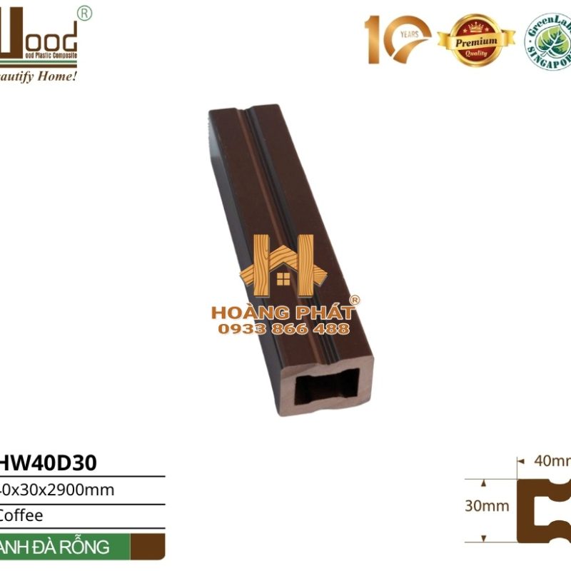 Thanh Đà Rỗng Gỗ Nhựa Hwood HW40D30 – tổng hợp mẫu