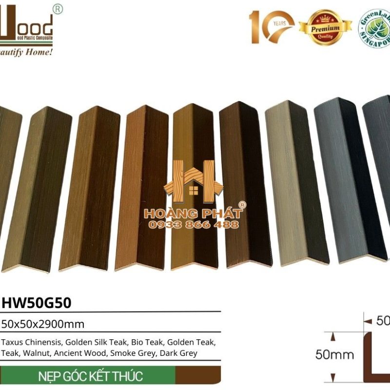 Nẹp Góc Kết Thúc Gỗ Nhựa Hwood HW50G50 – tổng hợp mẫu