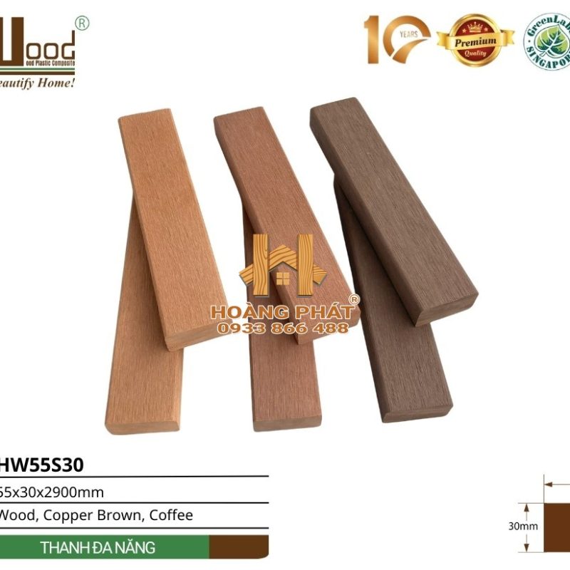 Thanh Đa Năng Gỗ Nhựa Ngoài Trời Hwood HW55S30 – tổng hợp mẫu
