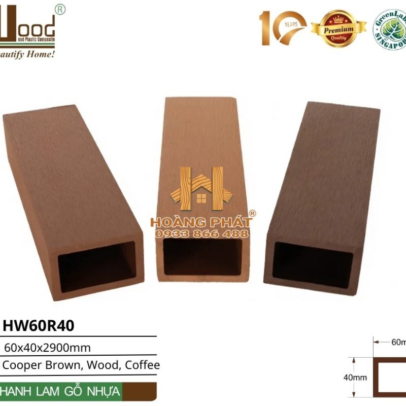 Thanh Lam Gỗ Nhựa Ngoài Trời Hwood HW60R40 – tổng hợp mẫu