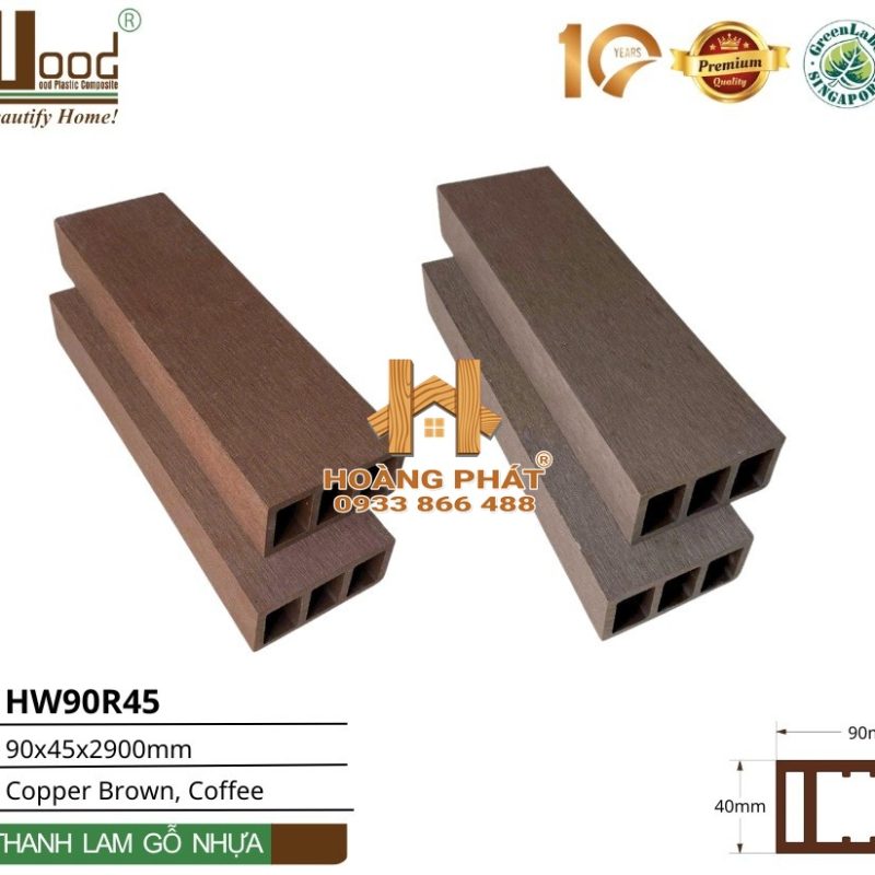 Thanh Lam Gỗ Nhựa Ngoài Trời Hwood HW90R45 – tổng hợp mẫu