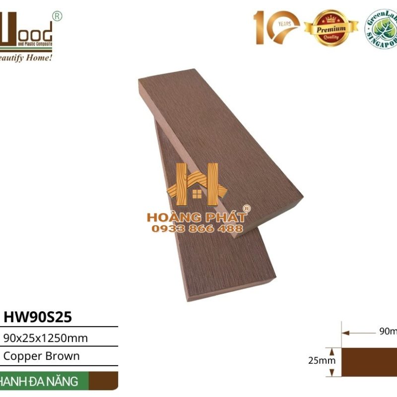 Thanh Đa Năng Gỗ Nhựa Ngoài Trời Hwood HW90S25 – tổng hợp mẫu