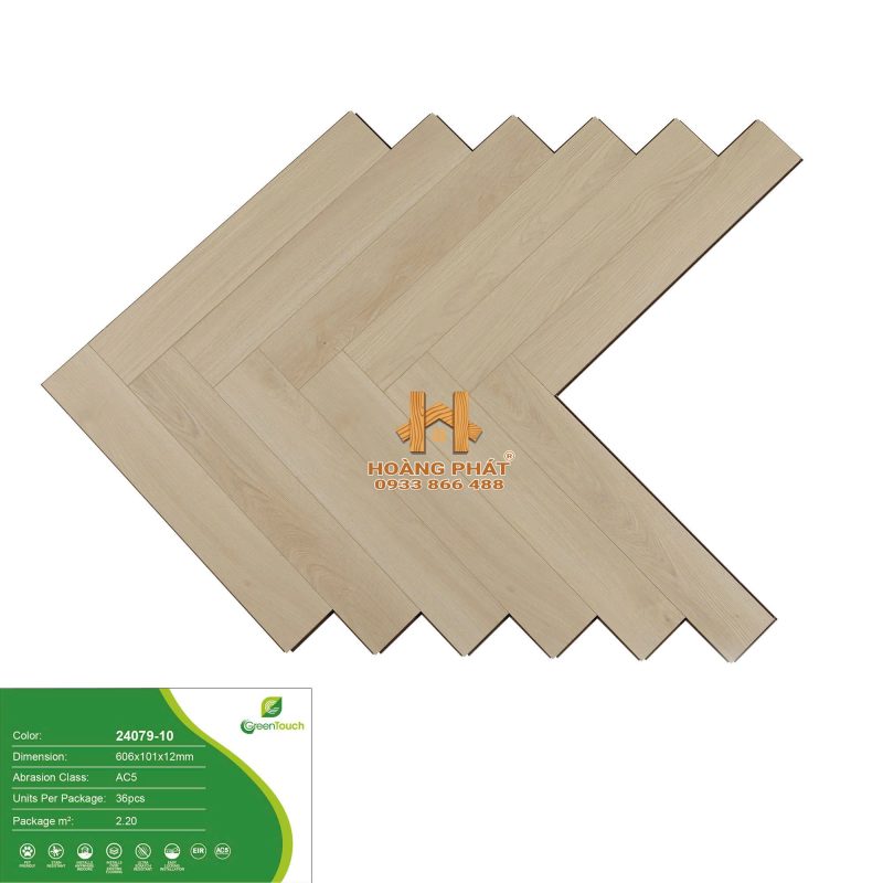 Sàn Gỗ GreenTouch Xương Cá Đế Cao Su 24079-10