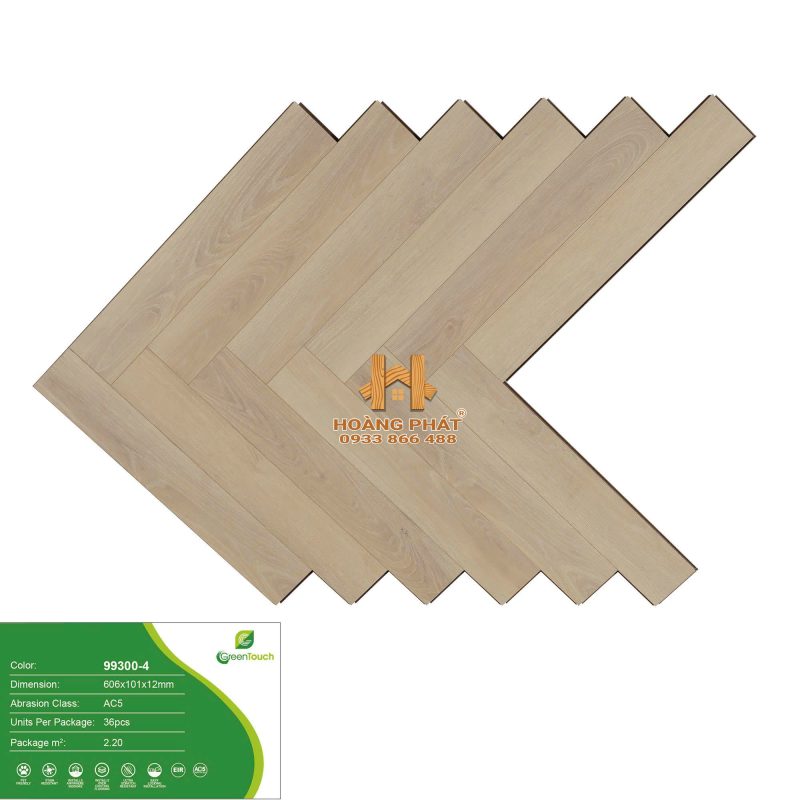Sàn Gỗ GreenTouch Xương Cá Đế Cao Su 99300-4
