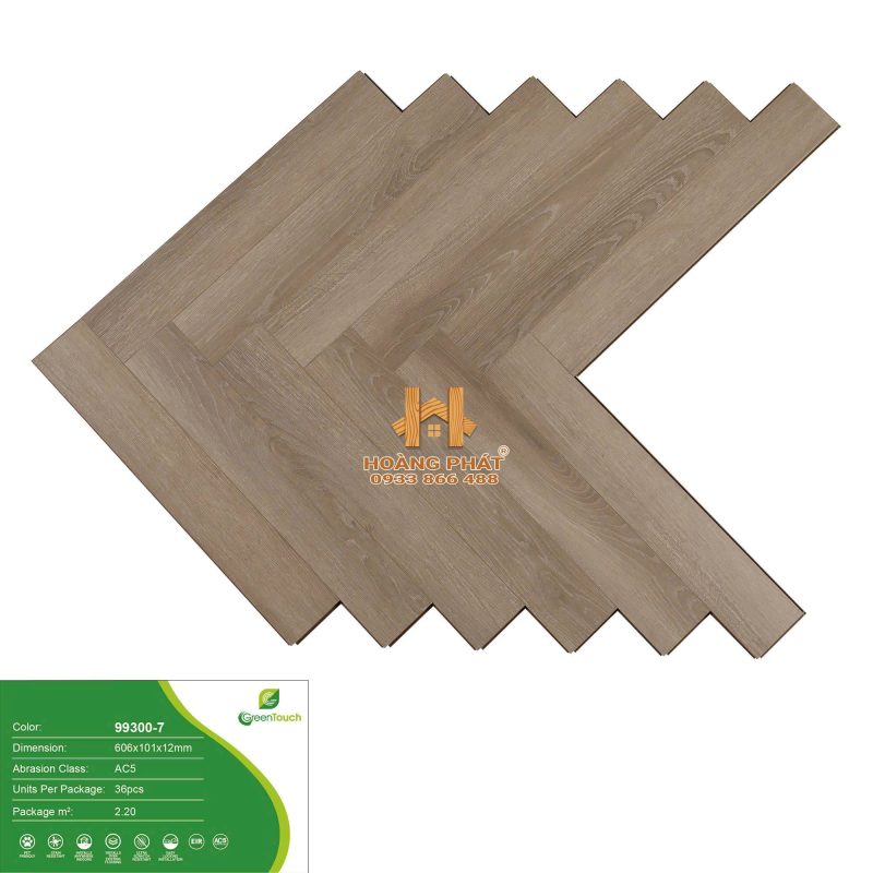 Sàn Gỗ GreenTouch Xương Cá Đế Cao Su 99300-7