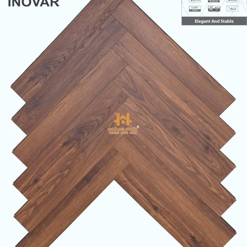 Sàn Gỗ Inovar Xương Cá 12mm Avallon Max Pro KBM4384