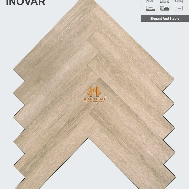 Sàn Gỗ Inovar Xương Cá 12mm Avallon Max Pro KBM4955