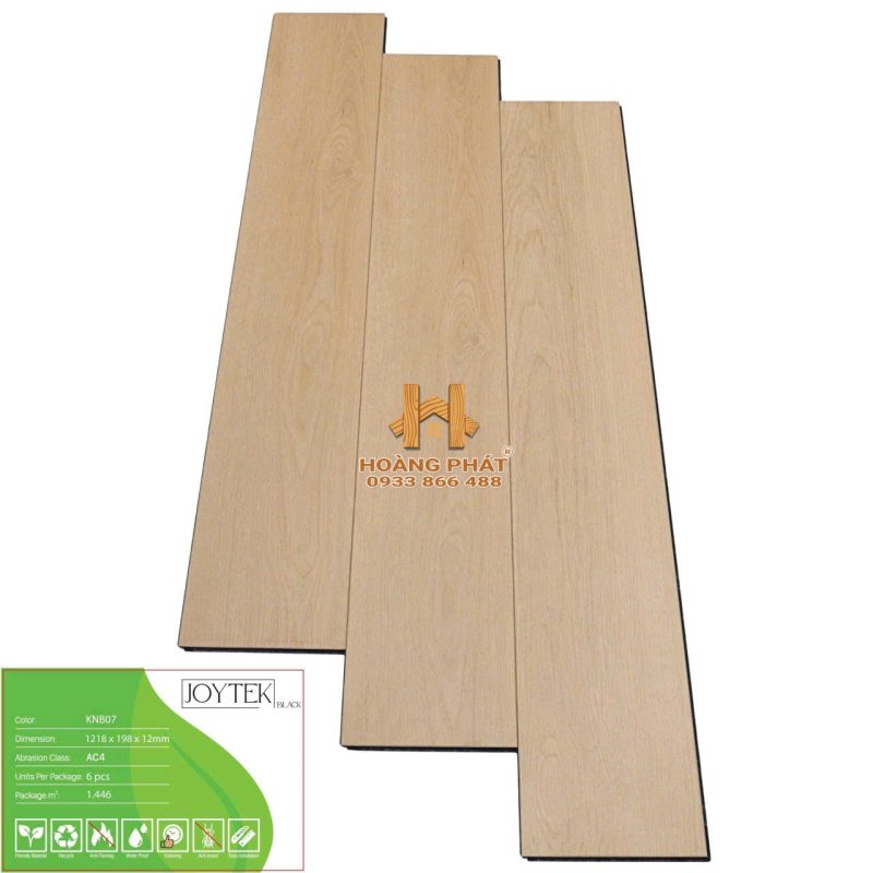 Sàn Gỗ JoyTek 12mm Cốt Đen KNB07