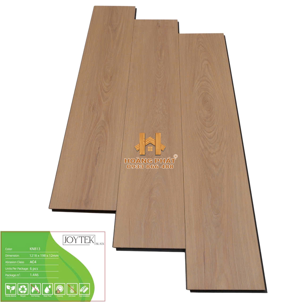 san-go-joytek-12mm-cot-den-knb13 Sàn Gỗ JoyTek 12mm Cốt Đen KNB13