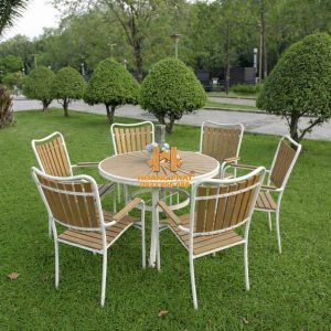 Bộ Bàn Tròn & 6 Ghế Sân Vườn Sang Trọng HP946