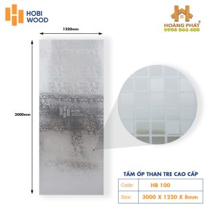 Tấm Ốp Than Tre Cao Cấp Kim Loại Vuông HB100