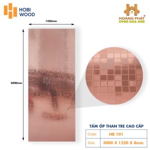 Tấm Ốp Than Tre Cao Cấp Kim Loại Vuông HB101