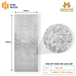 Tấm Ốp Than Tre Cao Cấp Kim Loại Đa Giác HB102