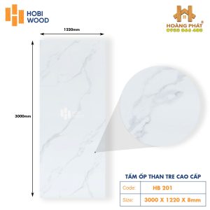 Tấm Ốp Than Tre Cao Cấp Vân Đá HB201