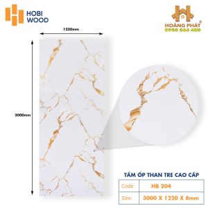 Tấm Ốp Than Tre Cao Cấp Vân Đá HB204