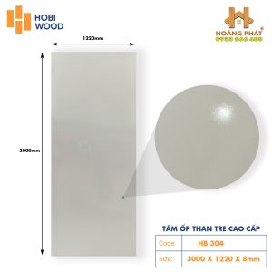 Tấm Ốp Than Tre Cao Cấp Xám Xi Măng HB304