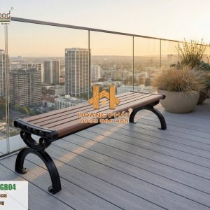 Ghế Băng Nhôm Đúc Vân Gỗ Ngoài Trời Hwood HW-GB04 - mẫu màu 1