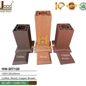 Bộ Nắp Và Chân Trụ Gỗ Nhựa Hwood HW-SET120 – tổng hợp mẫu