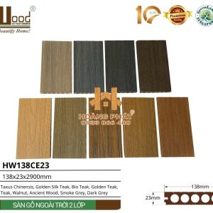 Sàn Gỗ Nhựa Ngoài Trời Hwood HW138CE23 – tổng hợp mẫu