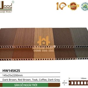 Sàn Gỗ Nhựa Ngoài Trời Hwood HW145K25 – tổng hợp mẫu