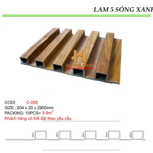 Tấm Ốp Lam 5 Sóng Cốt Xanh Cao Cấp