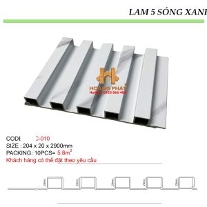 Tấm Ốp Lam 5 Sóng Cốt Xanh Cao Cấp