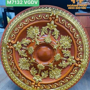 Tấm Mâm Trần PU 67cm Gỗ Dát Vàng 7132