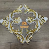 Phào Hoa Văn Góc - Trắng Hoa Văn Vàng