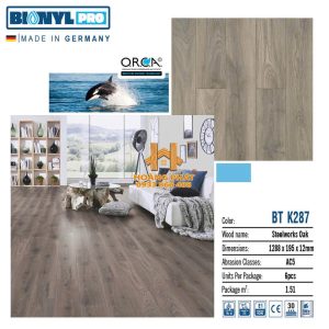 Sàn Gỗ Binyl 12mm Pro Cốt Đen K287