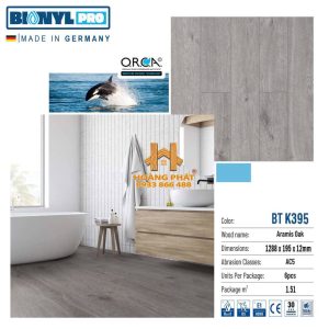 Sàn Gỗ Binyl 12mm Pro Cốt Đen K395