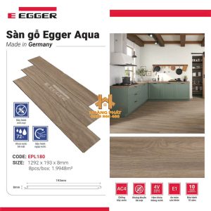 Sàn Gỗ Egger Aqua Đức 8mm EPL180