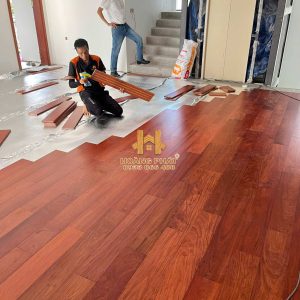 công trình sàn gỗ giáng hương lào solid tại nhà anh Thìn, Nghệ An
