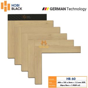 Sàn Gỗ Hobi Black 8mm Đế Cao Su Xương Cá HB60
