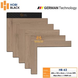 Sàn Gỗ Hobi Black 8mm Đế Cao Su Xương Cá HB62