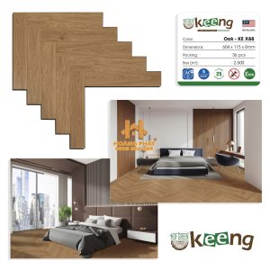 Sàn Gỗ Keeng Cốt Xanh Xương Cá 8mm KE X88