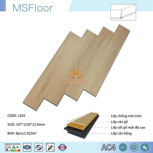 Sàn Gỗ MS Floor 12mm Cốt Đen 1202