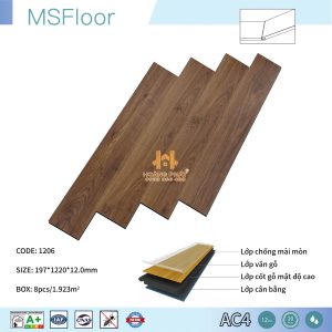 Sàn Gỗ MS Floor 12mm Cốt Đen 1206