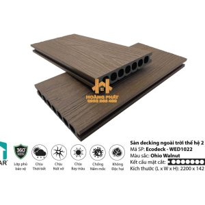 Sàn Gỗ Ngoài Trời 2 Lớp 3D Inovar Cao Cấp WED1022