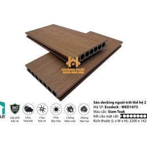 Sàn Gỗ Ngoài Trời 2 Lớp 3D Inovar Cao Cấp WED1075