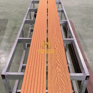 sàn gỗ nhựa lỗ vuông 3d màu teak