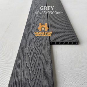 [NEW 2026] Sàn Gỗ Nhựa Ngoài Trời Lỗ Tròn 3D Xám Tro