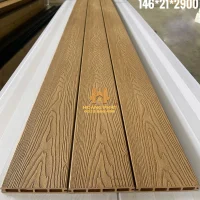 Sàn Gỗ Nhựa Ngoài Trời 2D Màu Teak 146 x 21 x 2900mm