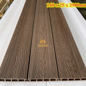Sàn Gỗ Nhựa Ngoài Trời 3D Màu Walnut 140 x 25 x 2900mm