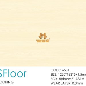 Sàn Nhựa Hèm Khóa Ms FLoor 5mm Đế Cao Su 6531