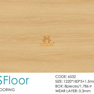 Sàn Nhựa Hèm Khóa Ms FLoor 5mm Đế Cao Su 6532