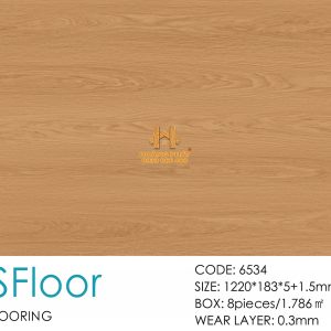 Sàn Nhựa Hèm Khóa Ms FLoor 5mm Đế Cao Su 6534